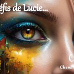 jeune femme vue de près avec des papillons au bord des yeux