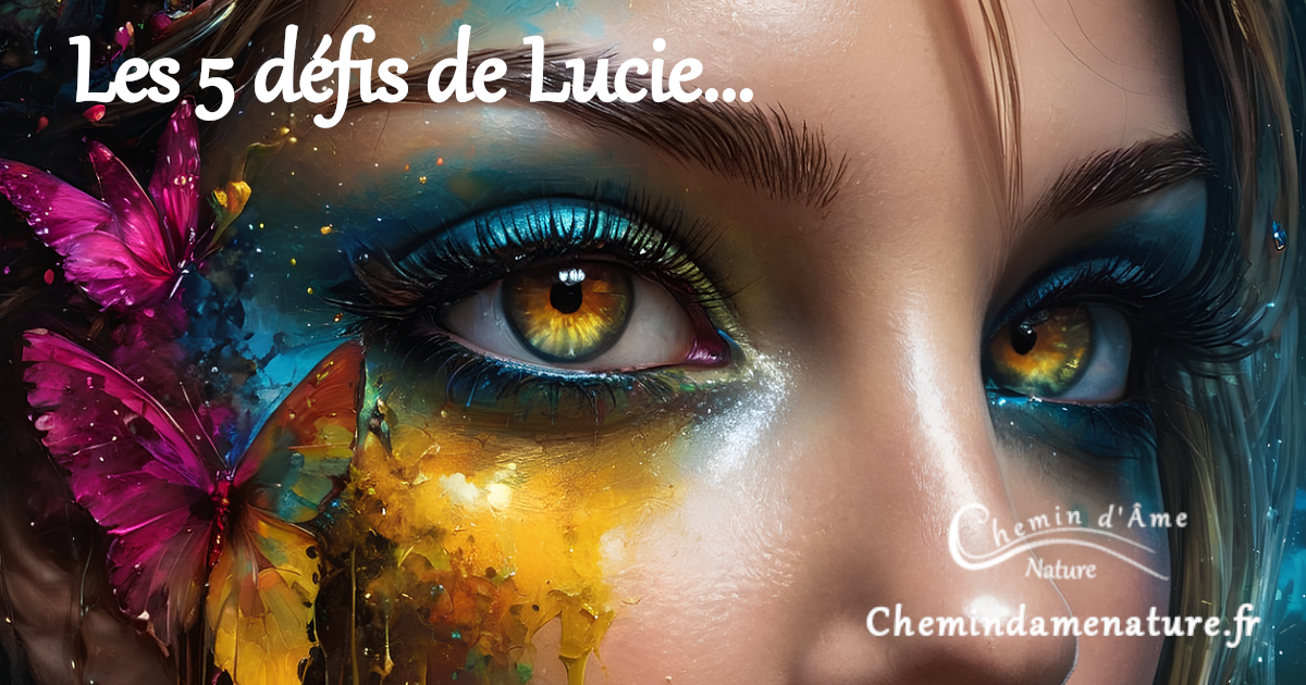 jeune femme vue de près avec des papillons au bord des yeux